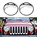 DIYTuning Chrome Plated ABS Headlight Bezels for Jeep Wrangler JK JKU Unlimited Rubicon Sahara X Off Road Sport Exterior Accessories Parts 2007 2008 2009 2010 2011 2012 2013 2014 2015 2016 2017