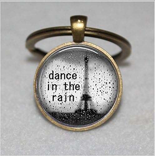 Dance in the Rain Keychain , Inspirational Quote Keychain,Dance in the Rain Keychain，Unique Key Ring Customized Gift，Everyday Gift Key Chain