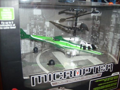Micropter Micro Wireless Radio Control Helicopter, Green & Silver