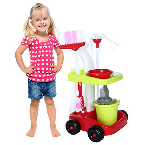 Wotryit Kids Cleaning Set for Toddlers Up to Age 3. Includes 6 Cleaning Toys + Housekeeping Accessories. Hours of Fun & Pretend Play! Green