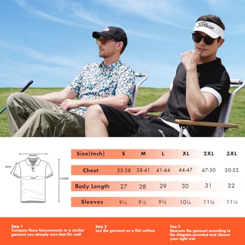 BRISIRA COOLING GOLF POLO SHIRTS MEN LIGHTWEIGHT SHORT SLEEVE LOOSE FIT UNTUCKED MOISTURE WICKING 4-WAY STRETCH UPF50+