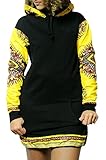 Makkrom Women's Tribal Floral Hoodie Dress