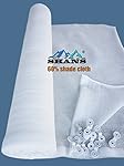 SHANS 60% UV Resistant Fabric Shade Cloth Pure White 20ft by 50ft With Clips Free