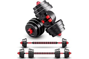 BCBIG Adjustable-Dumbbells-Sets, 20/30/40/60/80lbs Free Weights-Dumbbells Set of 2 Convertible To Barbell A Pair of Lightweight for Home Gym,Women and Men Equipment