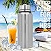 Stainless Steel Vacuum Insulated Water Bottle, 24Hrs Cold,12Hrs Hot, 21OZ-50OZ Double Wall Thermos Flask, Travel Sports Leak Proof Drinking Bottle with Metal Strainer, BPA Free (Stainless Steel, 27oz)
