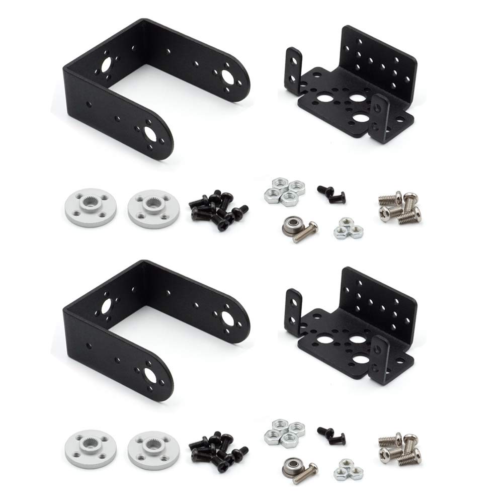 elechawk 2 Sets Pan Tilt Servo Mount Bracket for MG995 MG996R S3003 Steering Gear Robot Car Boat
