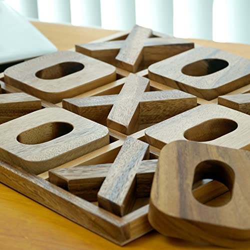 Tic Tac Toe Game Wooden Family Board Games for Adults Coffee Table
