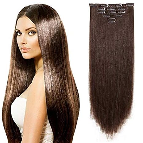 Aasa Synthetic Straight Hair Extension For Women And Girls Dark