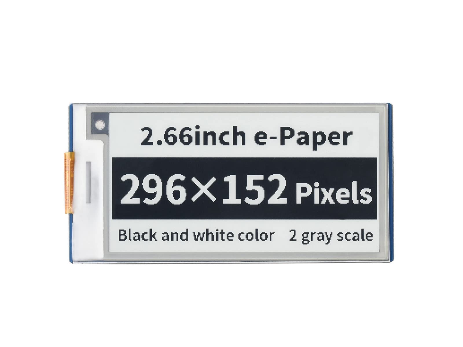 Waveshare 2.66inch E-Paper E-Ink Display Module For Raspberry Pi Pico 296×152 Pixels Partial Refresh Support Black and White with SPI Interface