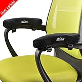 Memory Foam Arm Chair Pads-Polyester Fabric-High Density Arm Pillow-Universal office Chair Armrest Cover for home or office and wheel chair armrest - Extra Long Velcro Strap (2 Piece Set)-Warmtaste