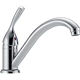 Delta Faucet Classic Single-Handle Kitchen Sink Faucet, Chrome Kitchen Faucet, Kitchen Sink Faucet Single-Hole, Chrome 101-DST
