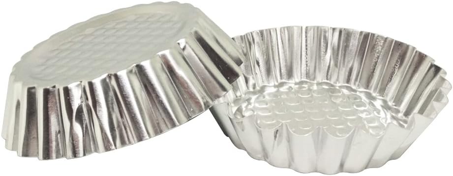 MYStarSet of 30, 3-3/4" Fluted Design Round Shape Non-stick Aluminum Tart Mold, Mini Pie Tin, Tartlet Pan