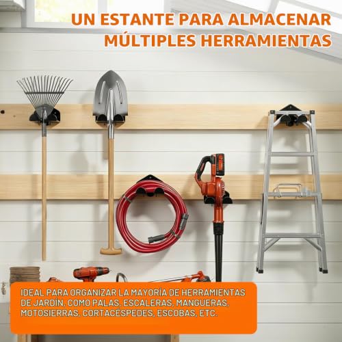 Housolution Soporte Para Recortadoras de 8'', 2Pcs | Con Recubrimiento de Goma, Colgador Resistente para Desmalezar, Gancho Organizador Para Recortadora, Soplador De Hojas