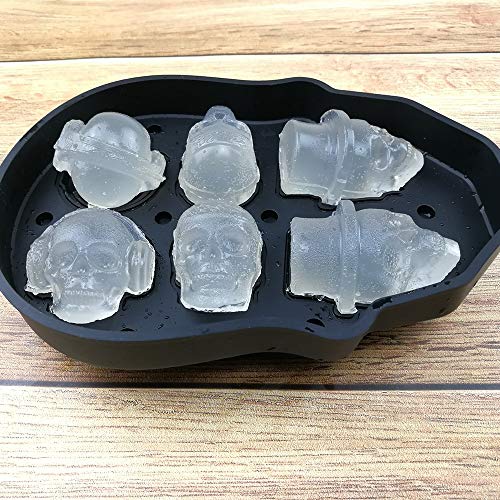 SJYDQ Silikoneiswürfel Fach 3D Schädelform Eiswürfel Mold Maker Für Whisky Cocktail Stapelbare Flexible Silikon… – Bild 8