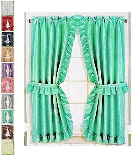 Amazon Com Better Home Ruffled Fabric Window Curtain Set Mosaic