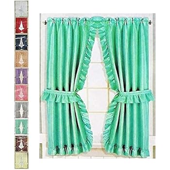 Amazon Com Heather Ruffled Priscilla Window Curtains Pair 174