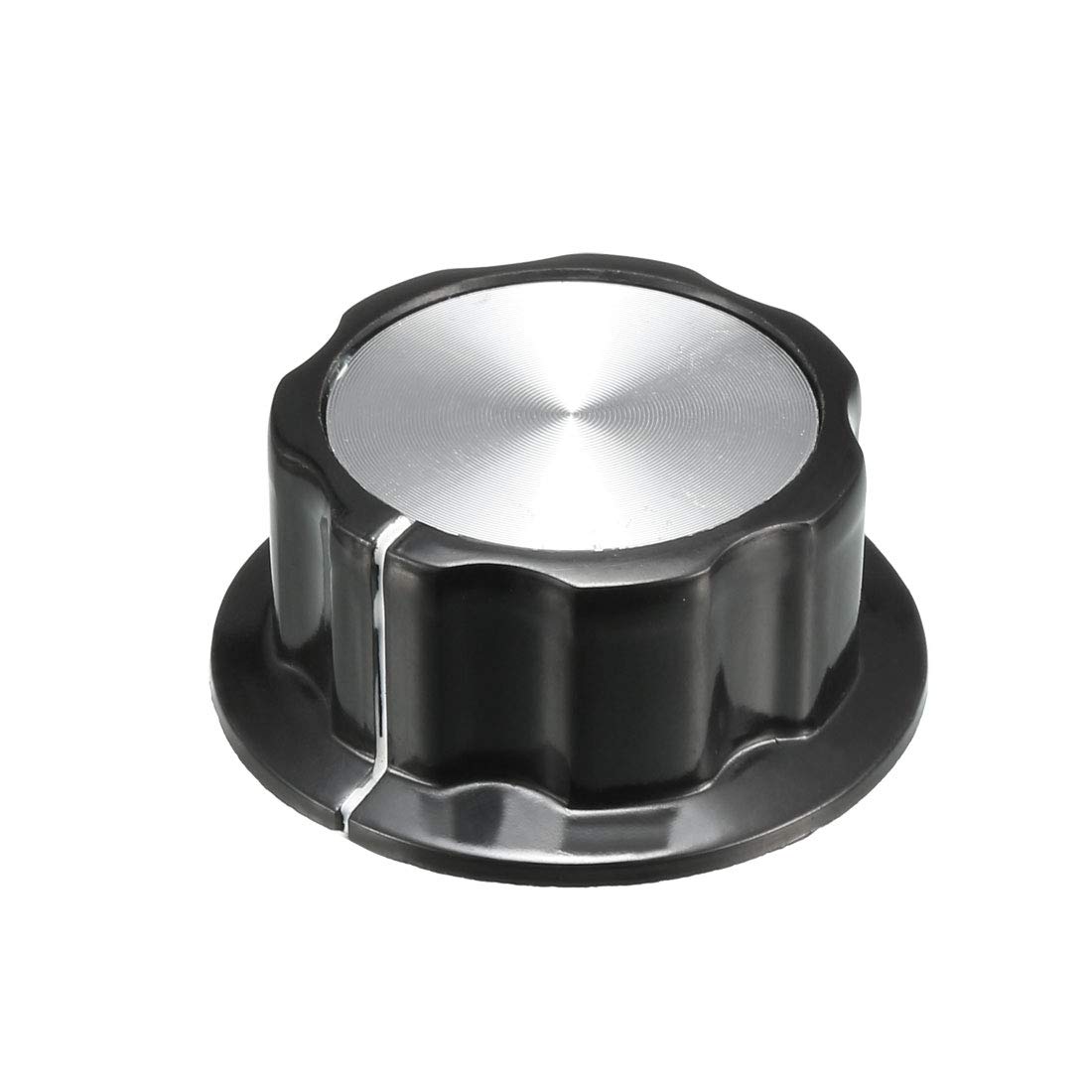 sourcing map 45x19mm Silver Tone Top Potentiometer Volume Control Rotary Knobs,for 6mm Diameter Shaft Guitar Volume Knob.