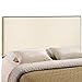 Modway Region Linen Fabric Upholstered Full Headboard in Ivory with Nailhead Trim