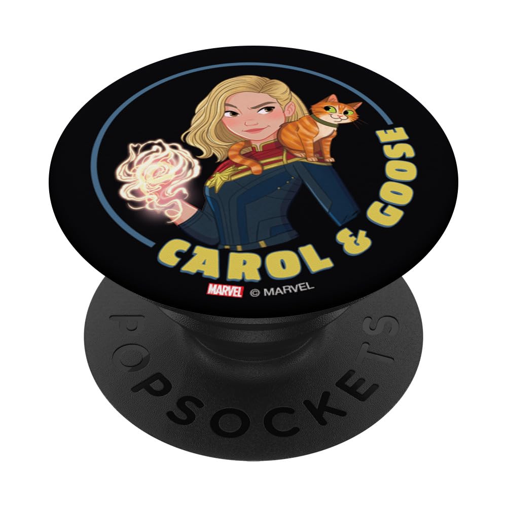 Marvel Studios The Marvels Captain Marvel Toon Carol & Goose PopSockets Swappable PopGrip