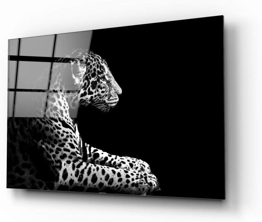 insigne Leopard UV Printed Glass Painting 72x46 cm