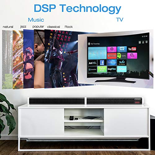 Sound bar, TOPVISION detachable Stereo Soundbar (60 Watt and 39inch ) Subwoofer inside, Strong