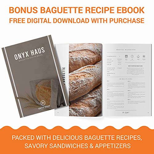 Onyx Haus French Bread Kit Baguette Pan for Baking, Silicone Baking Mat, Dough Cutter and
