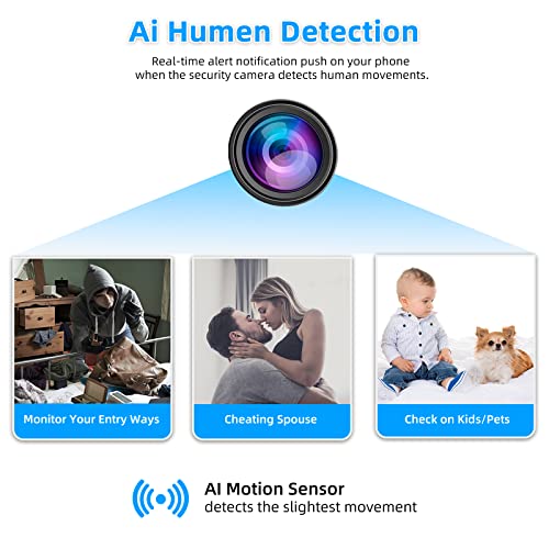 4K Spy Camera Hidden Camera With SD Card (64G), 2.4G&5GHz WiFi Mini