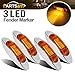 Partsam 4x Amber 3 LED Trailer Truck Boat Side Marker Light Lamp 12V Waterproof