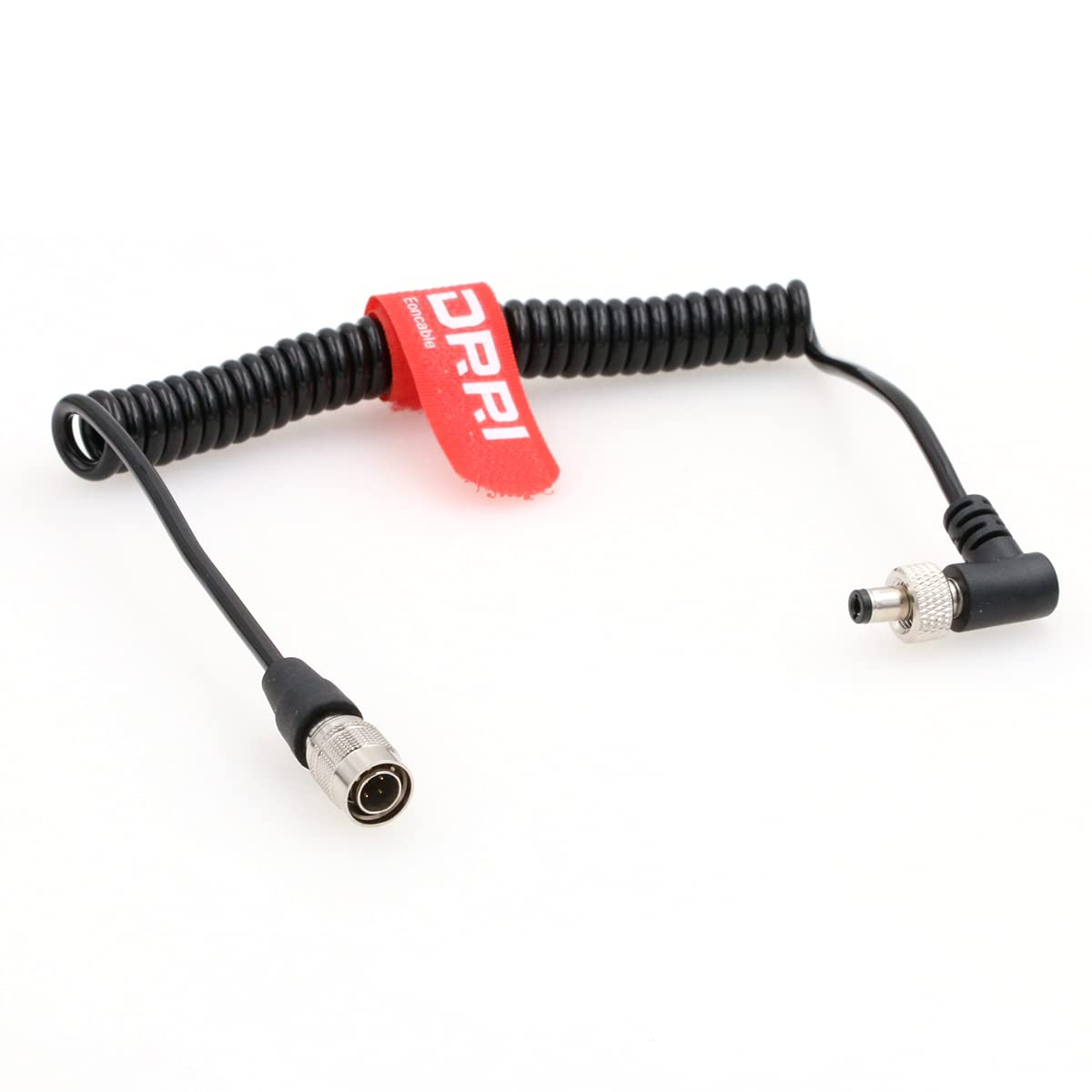 DRRI 4pin Hirose to Locking 2.1mm DC Coiled Cable for Video Devices PIX-E5 PIX-E7 PIX-E5H Monitor