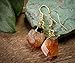 ThrowinStones Raw Citrine Earrings - Natural Chakra Stone Fashion Jewelry Earring, Yoga Crystals and Healing Stones E1189