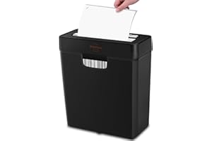 VidaTeco Shredder for Home Use 6-Sheet Strip Cut Paper Shredder,Also Shred Card/Staple,Small Mini Document Shredding Machine for Office with Patented Jam Proof,Portable for Home,2.65-Gal Bin