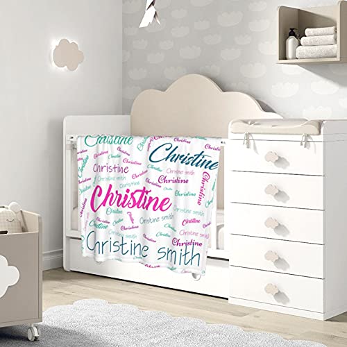 Custom Personalized Baby Blanket with Name for Girls, Customized Floral