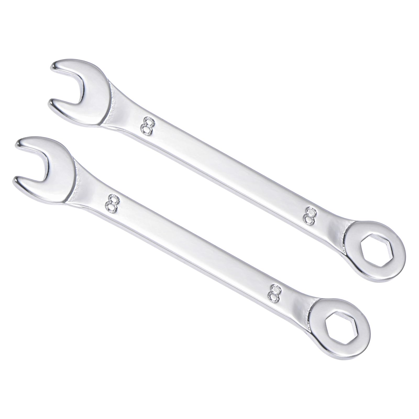 CoCud Combination Wrench, 8mm Metric Box Open End 6-Point Design 15-Degree Offset, Double Ended Box and Open End - (Applications: for Home Repair), 2-Pieces