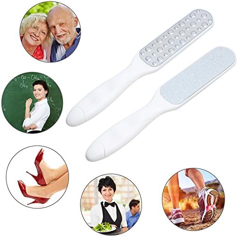 Kyson Foot File Callus Remover Scraper -Stainless Steel Double Side Grinding for Dead, Hard, Cracked Skin -Colossal Pedicure Foot Rasp Callus Removal- for Extra Smooth and Beauty Foot 1 pc(White)