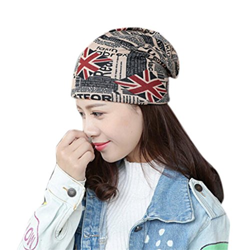Matoen Women Stretchy Printing Turban Head Wrap Band Chemo Hat Bandana Pleated Caps (Wine)