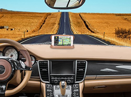 Bosynoy Phone Holder Car, GPS Holder Car Dashboard, Universal Car Phone Mount Compatible Smart Cell Phones -Brown - Thumbnail 6