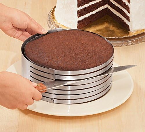 CAKITCHEN Adjustable 6"-7.8" Stainless Steel Layer Cake Slicer Kit Mousse Mould Slicing Cake