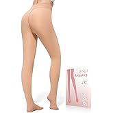 UISLII Fleece Lined Tights Women, Warm Pantyhose leggings Women,Fake Translucent Thermal Skin Colored Tights for Winter