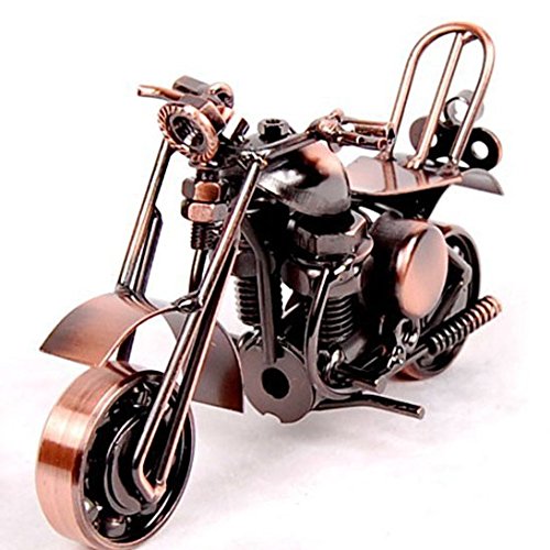 VintageBee Vintage Motorbike Chainwheel Model Handcrafted Collectible Iron Art Sculpture for Motorcycle Lovers, Bronze Tone Metal modern ornaments birthday present for boyfriend Photography Props