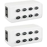 OSKOS 2-Pack Indoor Countdown Timer with Repeat Function, Illuminated Buttons, and Auto Shut-Off Outlet &ndash; Ideal for Chargers, Christmas Security, Lights, UL Listed