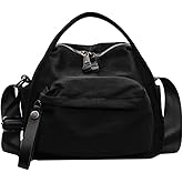 Cohawk Solid Color Nylon Crossbody Bag for Women Soft Handbag with Top Handle Casual Shoulder Bag Elegant Square Purse