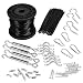 YQL Outdoor Lights Hanging Kit,Globe String Lights Suspension Kit,164ft Black Vinyl-Coated 304 Stainless Steel Cable,String Light Guide Wire,Hook & Eye Turnbuckle Wire Rope Tension primary