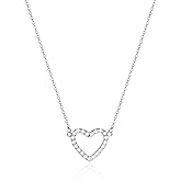 Zeffy Cute Heart Necklace 18k Gold/Silver Plated Tiny Heart Pendant Choker Necklaces Gold Love Heart Chain Necklace for Women Dainty Gold Jewelry Valentines Day Gifts for Women Girls Teen Girls