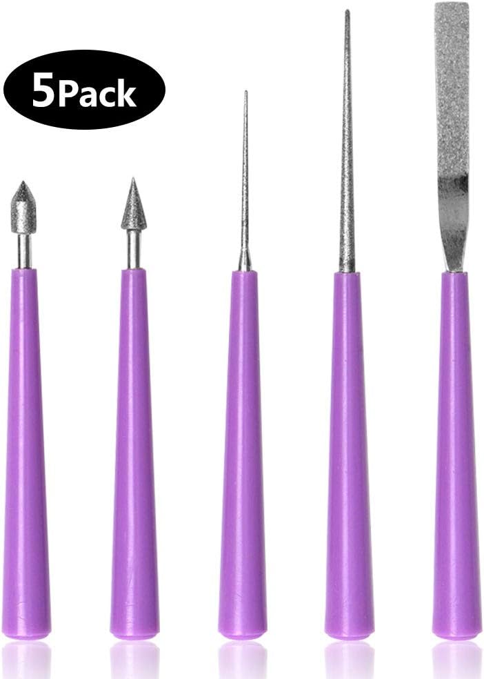 Diamond Tipped Bead Reamer, 5 Pcs Beading Hole Enlarger Tool for Glass Metal Plastic Wood Beads DIY Jewelry Making