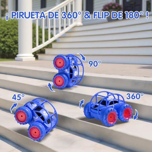 ifollower RC Car 4x4 Amphibious Truck, 360° Stunt and LED, 15km/h, Direct USB-C Charging, Toy for Kids 3 4 5 6 7 8 9 10 11 12 Years, Christmas Birthday Gift