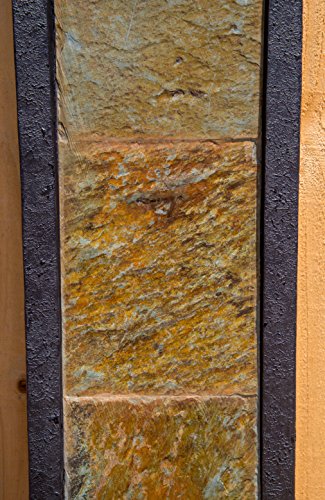 Kenroy Home 51034SLBL Triptych Indoor/Outdoor Wall Fountain with Light, 37" H, Natural Green Slate/Black Finish - Thumbnail 3