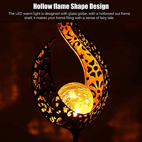 Gartenleuchte Solar Jiayida Metall Mond Gartenbeleuchtung LED Stake Lichter Solarleuchte Deko Garten Gartenlampe IP65… – Bild 3