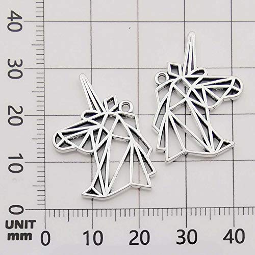 Youdiyla 50 Unicorn Charms, Horse Metal Charm Pendant Supplies Findings for Necklace Bracelet Jewelry Making HM314