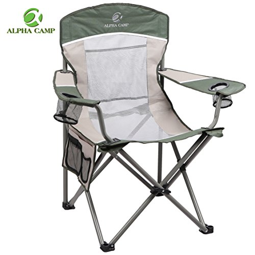 Buy ALPHA CAMP Oversized Camping Chair Folding Portable Mesh Chair with