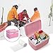 Fine Dragon Combination 4 Digit Lock Medicine Box Cabinet With Separate Compartments ,Locking Prescription Pill Case, Storage Case, Size 11 x 7.4 x 6.2 inches, Pink